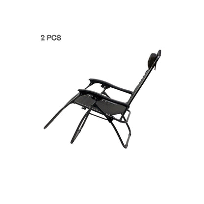 2 Pcs Zero Gravity Folding Reclining Chair (Black) V196-OF430