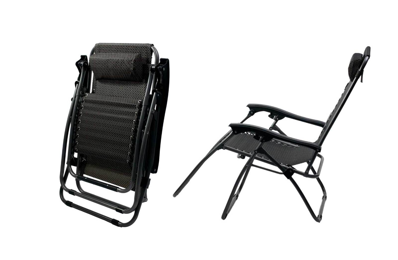 2 Pcs Zero Gravity Folding Reclining Chair (Black) V196-OF430
