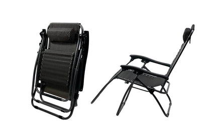 2 Pcs Zero Gravity Folding Reclining Chair (Black) V196-OF430