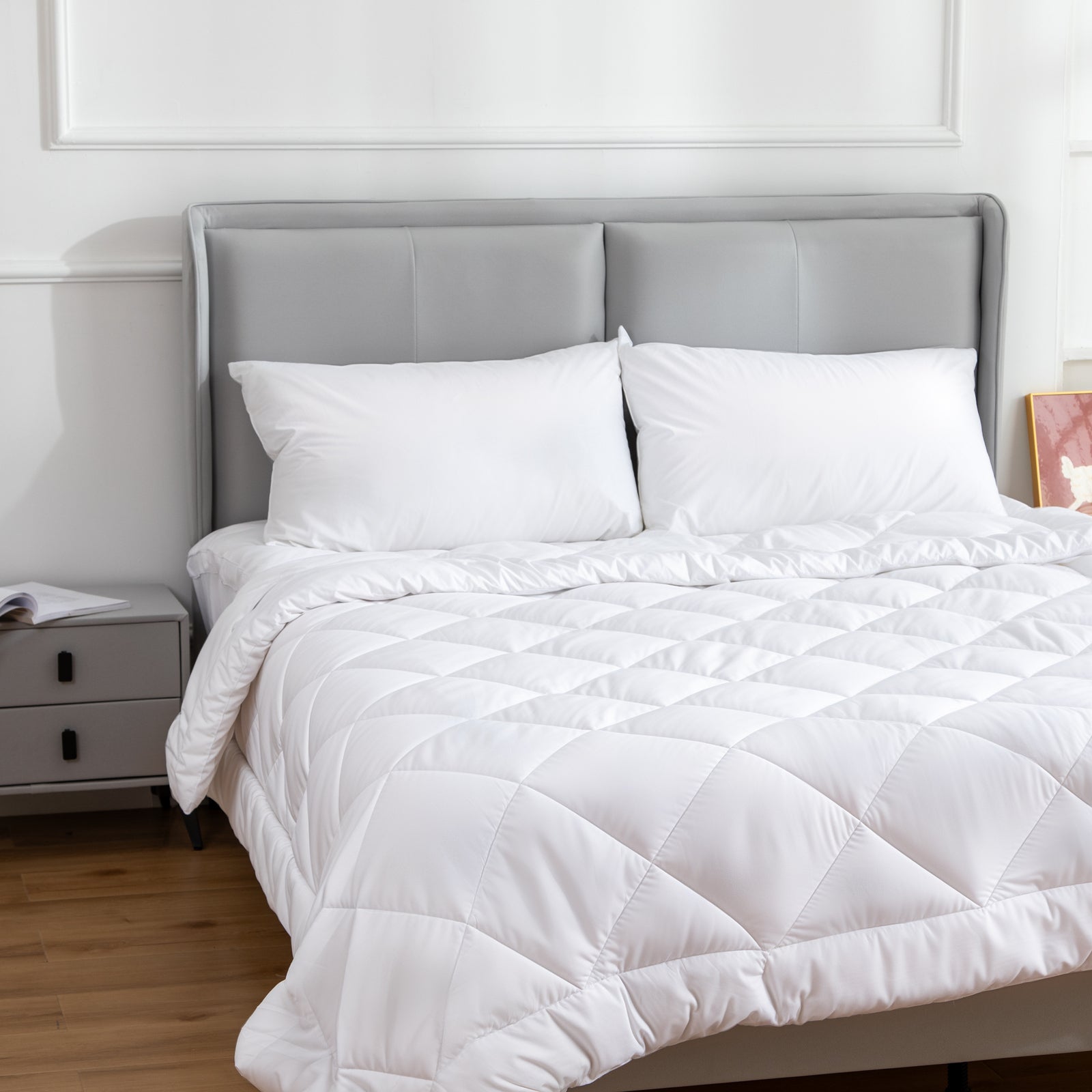 100 Percent Cotton Pillow Cover with 800g Poly Fill, Hypoallergenic, Antibacterial, and Cooling Technology 2 V196-P200_K
