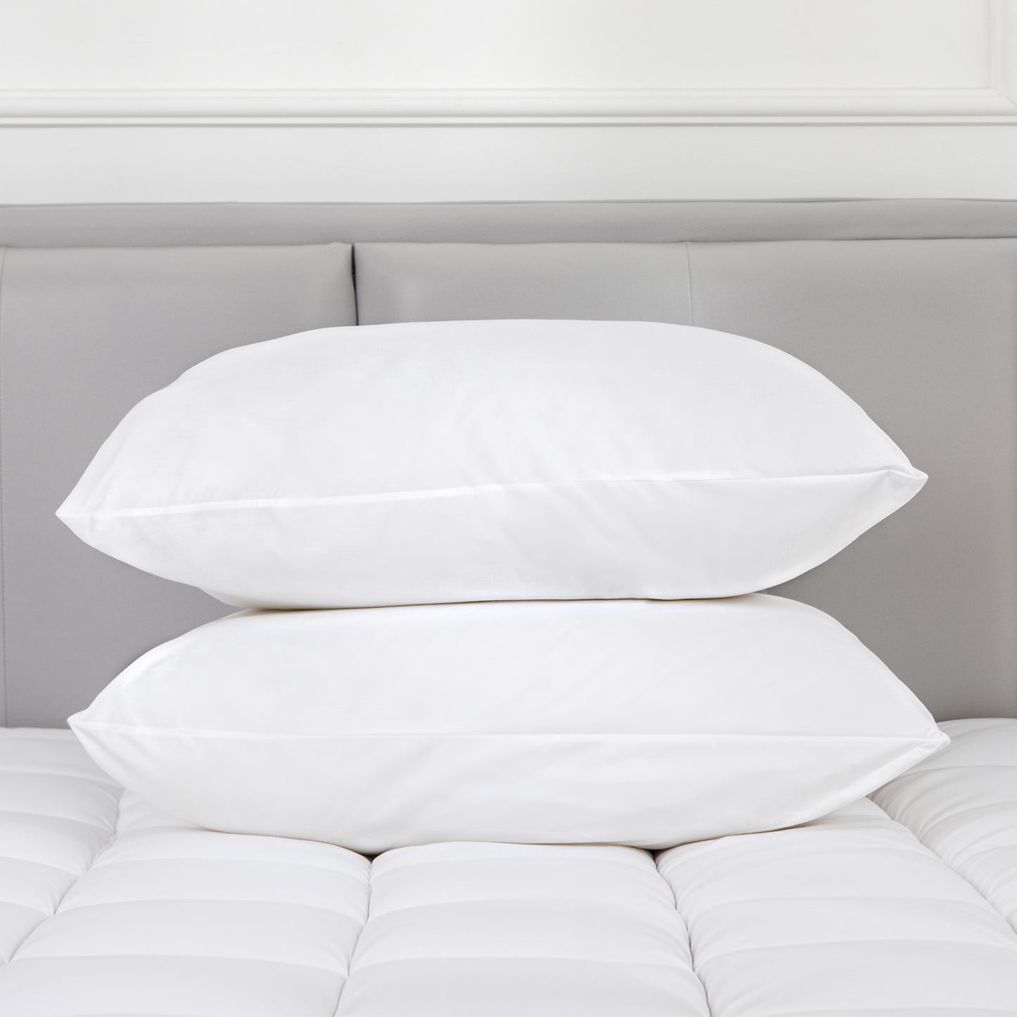 100 Percent Cotton Pillow Cover with 800g Poly Fill, Hypoallergenic, Antibacterial, and Cooling Technology 2 V196-P200_K