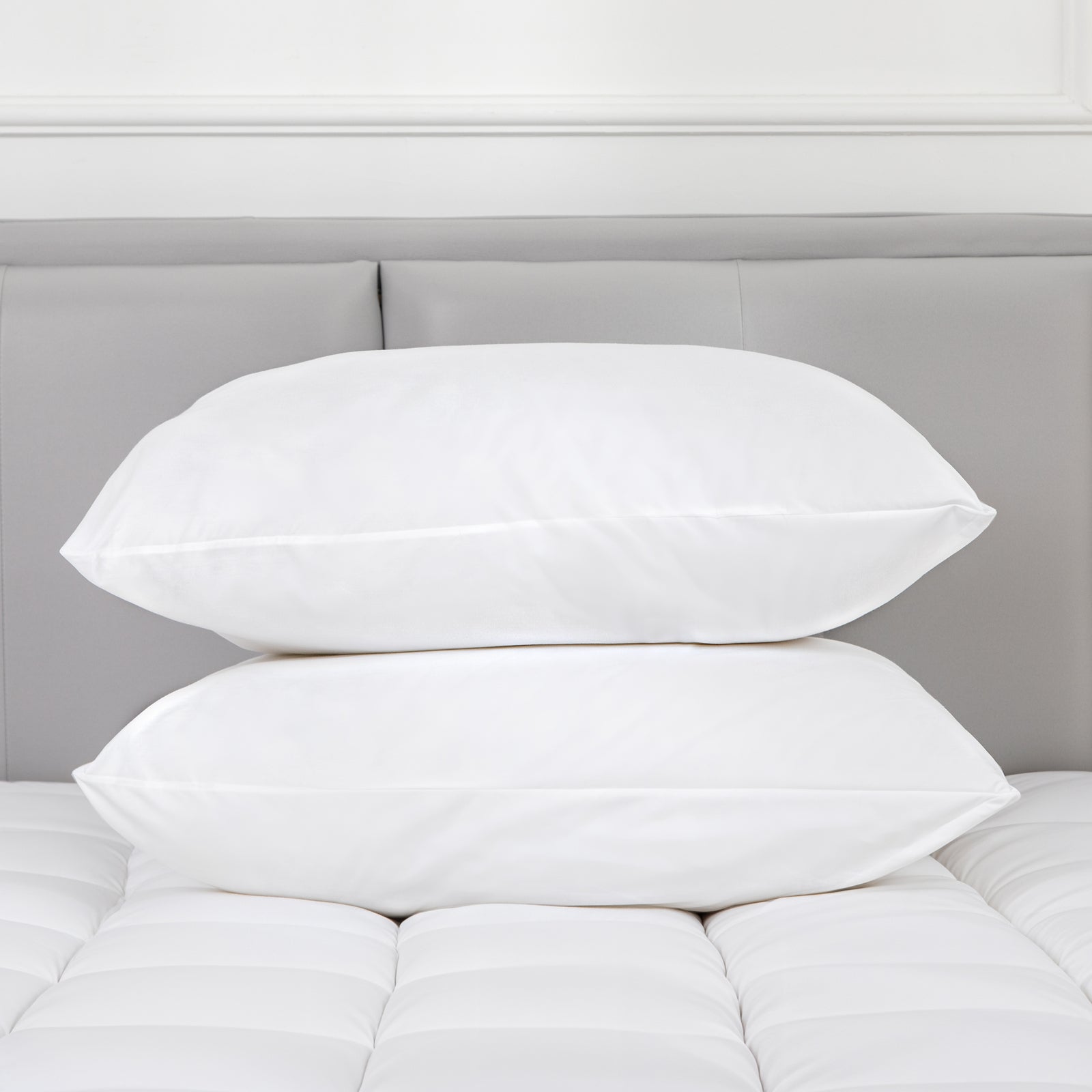 100 Percent Cotton Pillow Cover with 800g Poly Fill, Hypoallergenic, Antibacterial, and Cooling Technology 2 V196-P200_K