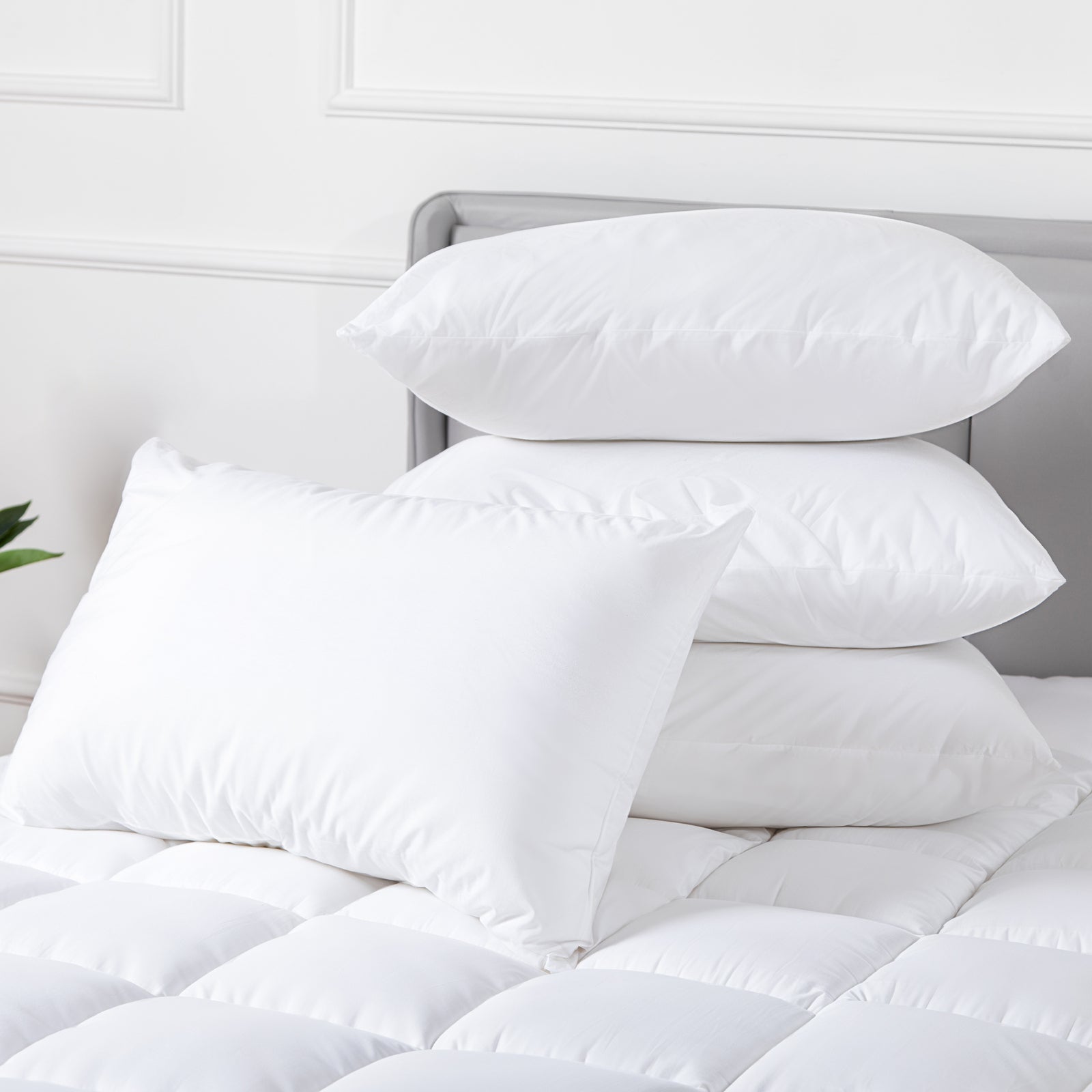 100 Percent Cotton Pillow Cover with 800g Poly Fill, Hypoallergenic, Antibacterial, and Cooling Technology 4 V196-P400_K