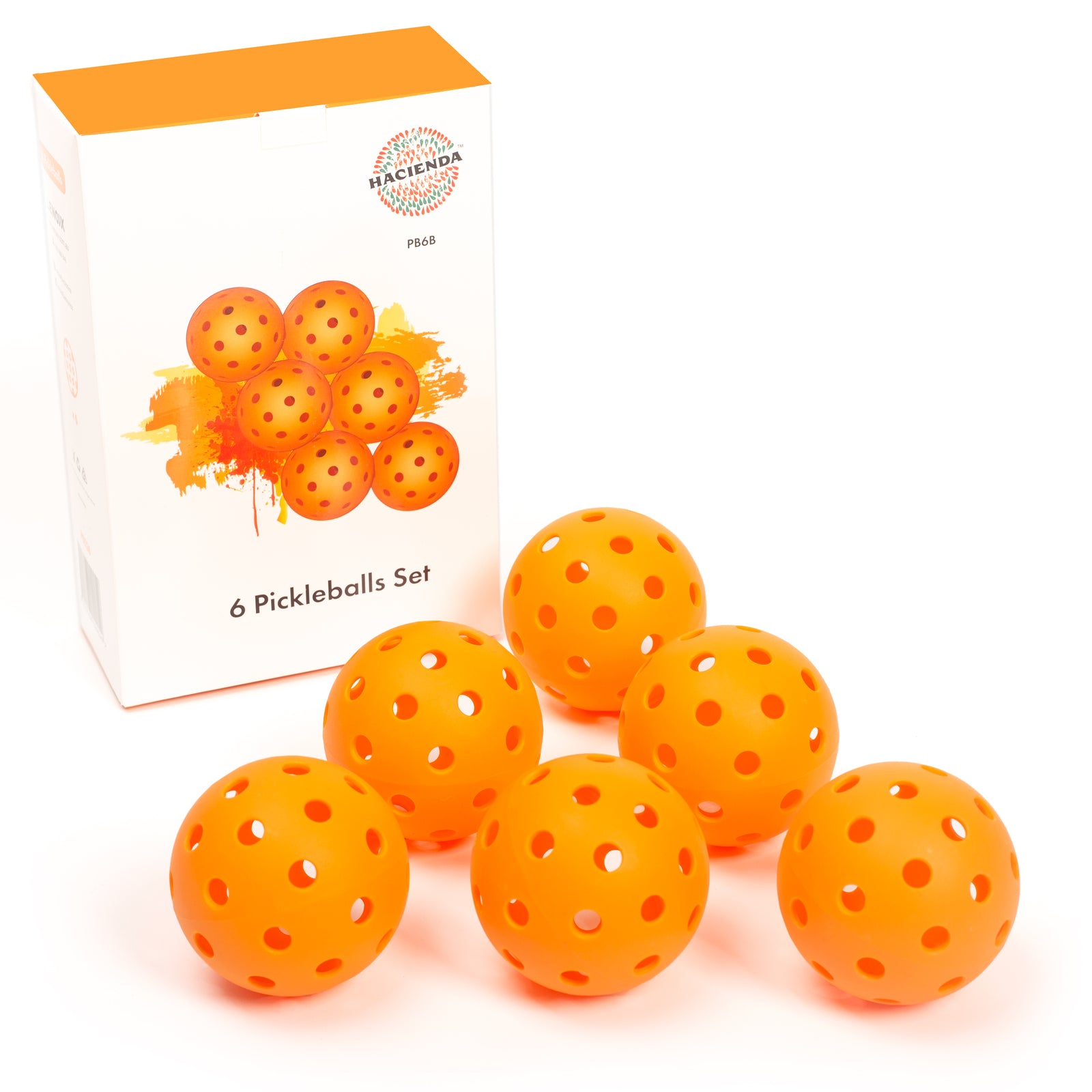 Precision Aerodynamic 40 Hole Design Pickleball Ball - 6 pack V196-PB6B