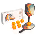 Pickleball Set with 6 Aerodynamic Balls and 2 Fiberglass Paddles V196-PBS26