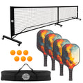 Pickleball Set with 4 Fiberglass Paddles, 6 Balls, Net, and Carry Bag V196-PBS515