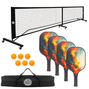 Pickleball Set with 4 Fiberglass Paddles, 6 Balls, Net, and Carry Bag V196-PBS515