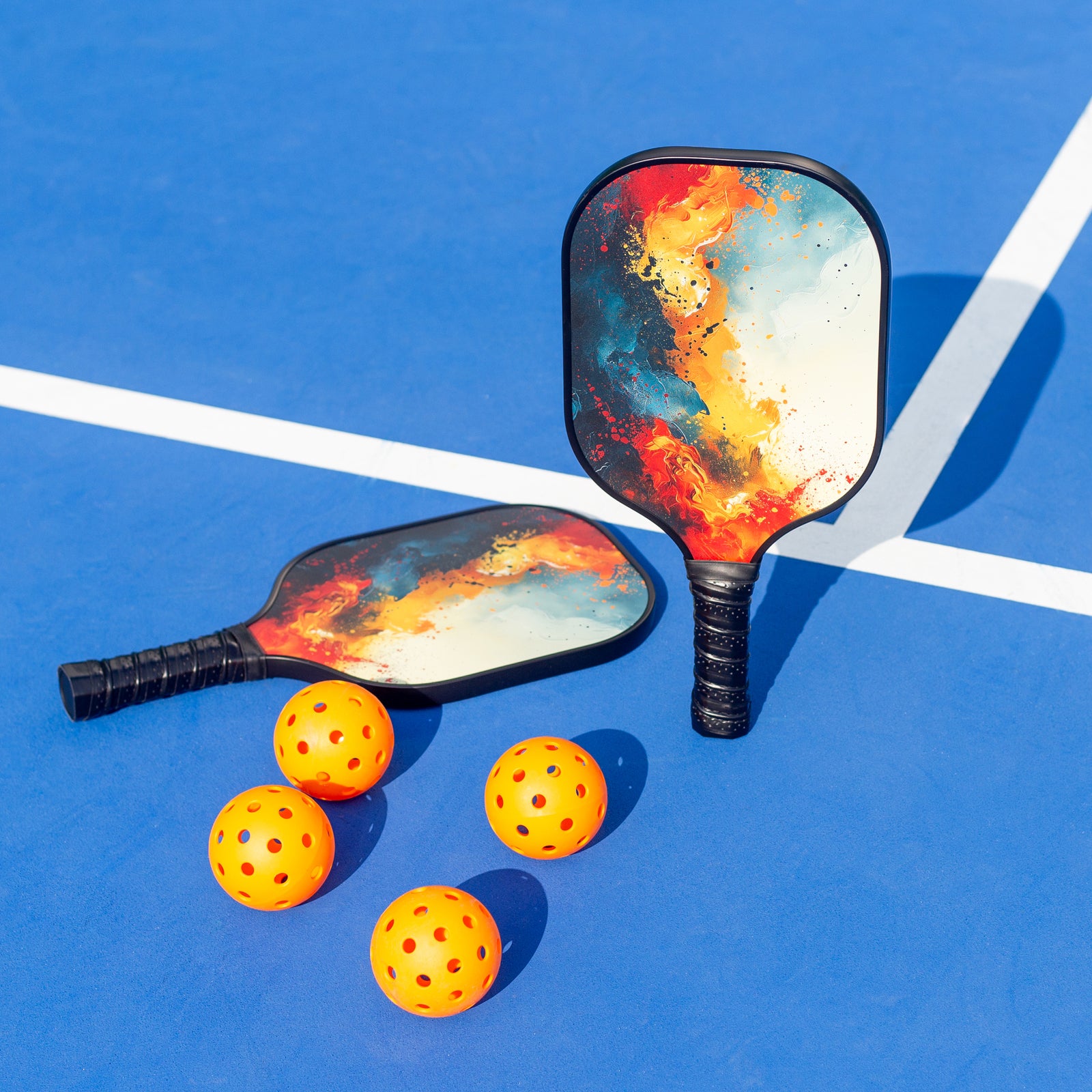 Pickleball Set with 4 Fiberglass Paddles, 6 Balls, Net, and Carry Bag V196-PBS515