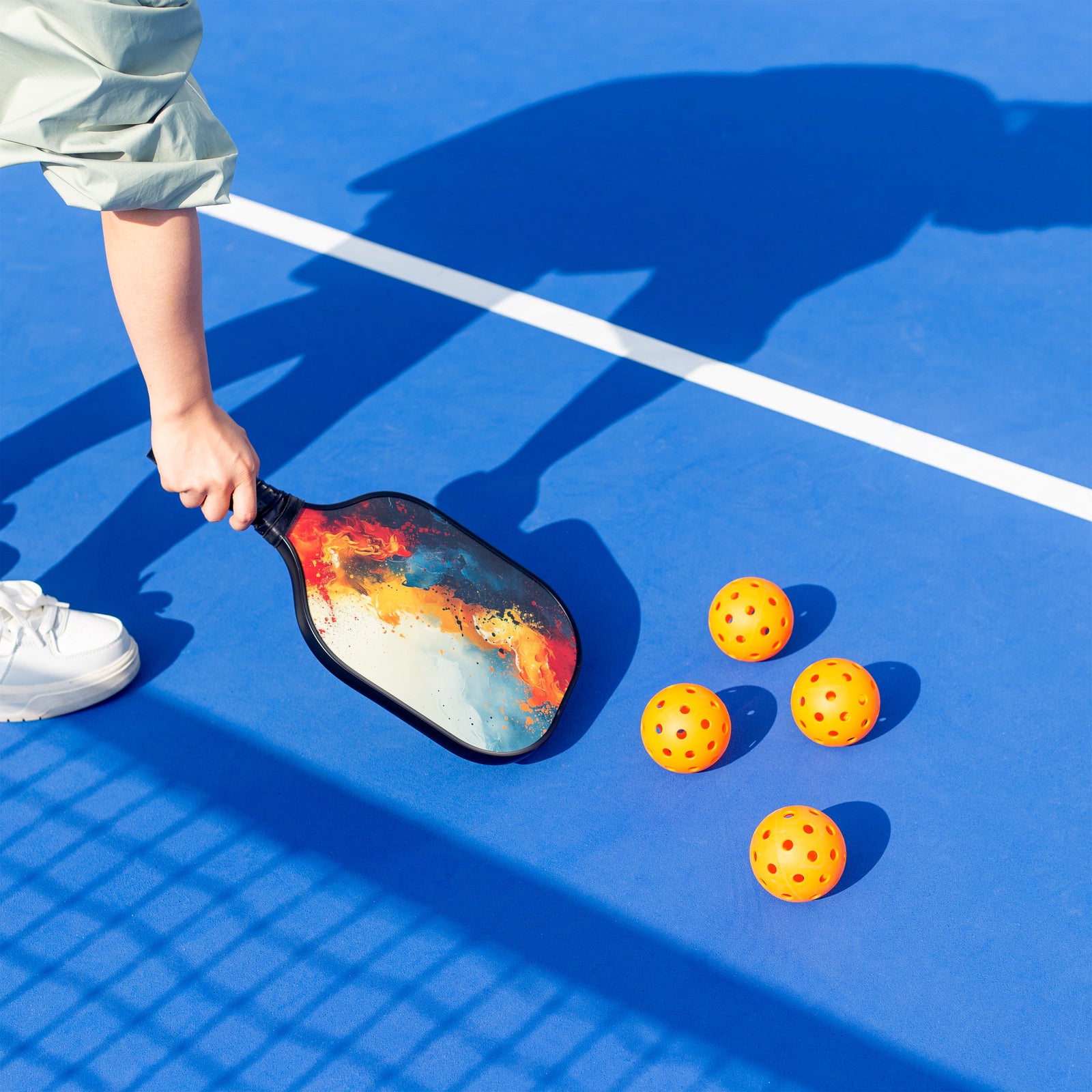 Pickleball Set with 4 Fiberglass Paddles, 6 Balls, Net, and Carry Bag V196-PBS515