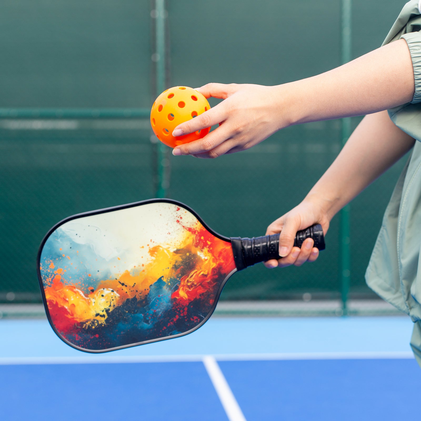 Pickleball Set with 4 Fiberglass Paddles, 6 Balls, Net, and Carry Bag V196-PBS515