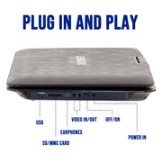15.4" Swivel Portable DVD Player & Screen, Rechargeable Entertainment V196-PDVD1500