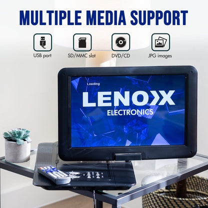 15.4" Swivel Portable DVD Player & Screen, Rechargeable Entertainment V196-PDVD1500