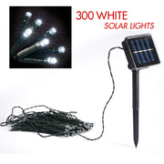 300 White solar LED string lights V196-PLS300W