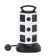 Tower Power Board with 10 Outlets + 2X USB A & 2X USB C V196-PT1010