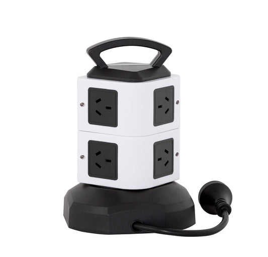 Tower Power Board with 6 Outlets + 2X USB A & 2X USB C V196-PT610