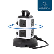 Tower Power Board with 6 Outlets + 2X USB A & 2X USB C V196-PT610