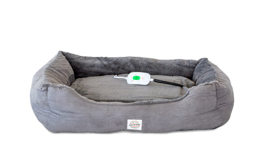 Easy to Clean Electric Heated Rabbit Faux Fur Covering Pet Bed - Small V196-PWB801