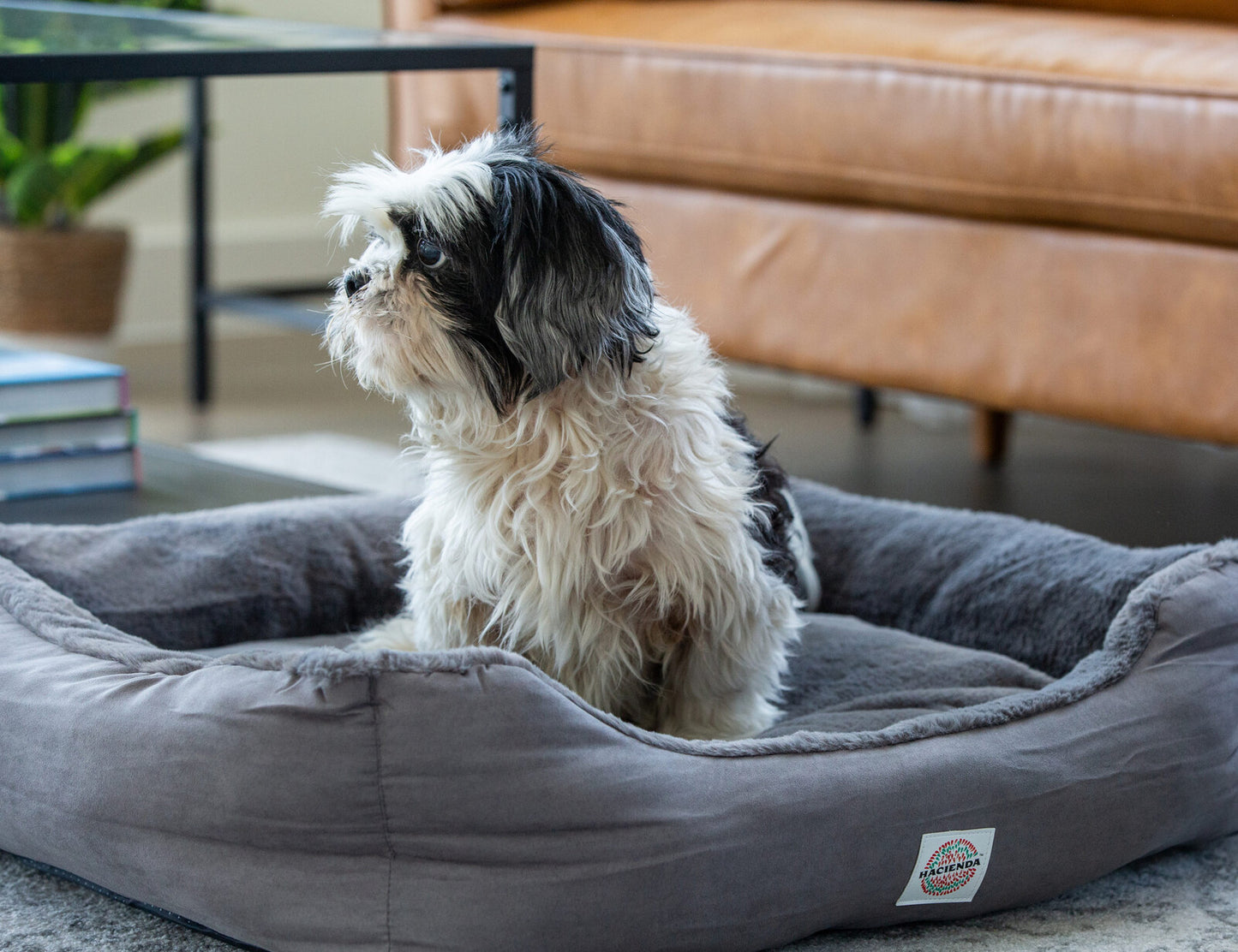 Easy to Clean Electric Heated Rabbit Faux Fur Covering Pet Bed - Small V196-PWB801