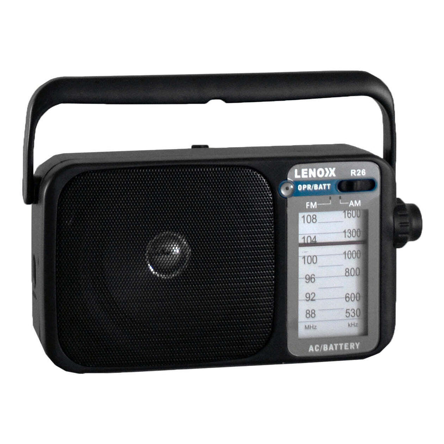 AM/FM Mantle Radio (Black) Battery Operated, w/ Bandwidth 540-1600 V196-R26