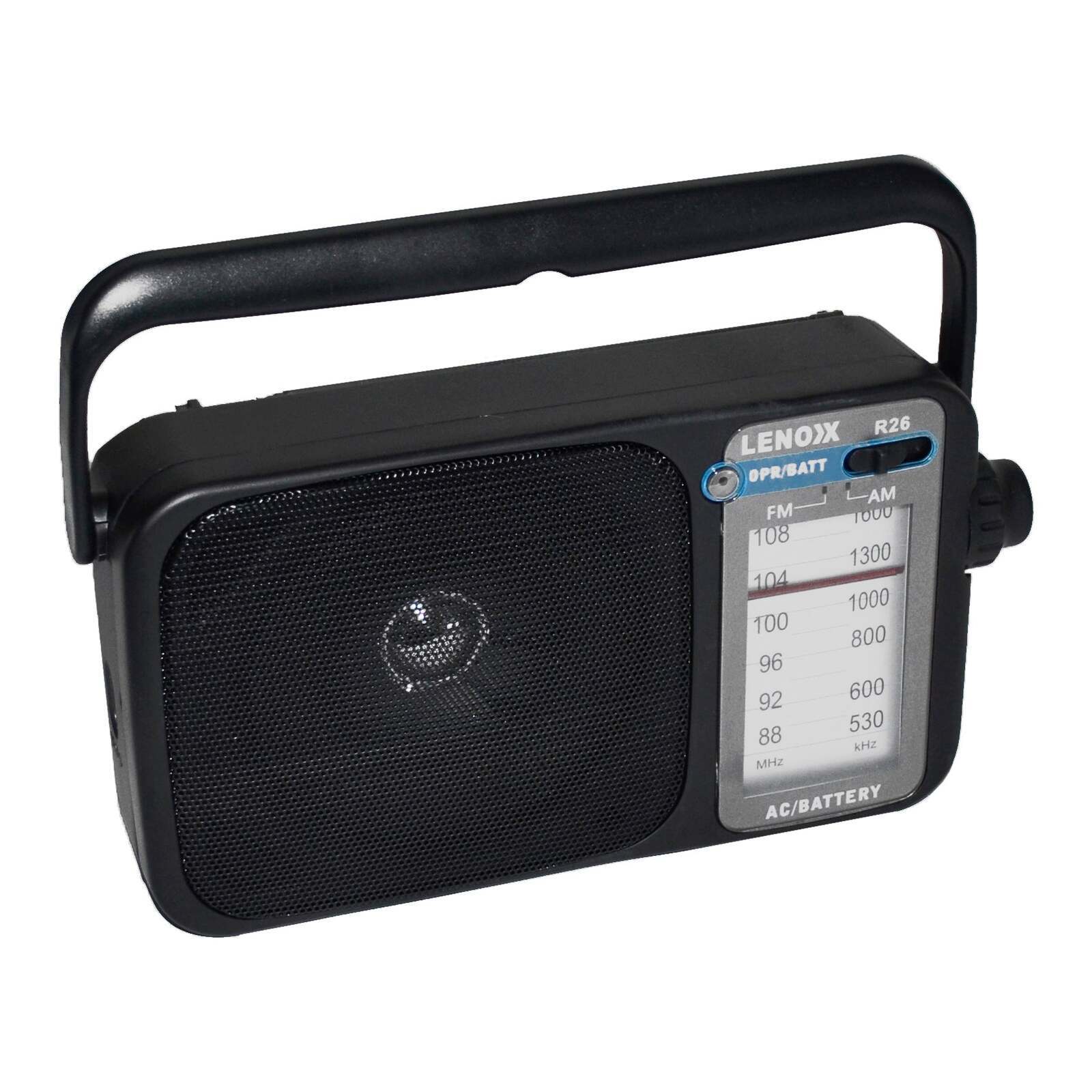 AM/FM Mantle Radio (Black) Battery Operated, w/ Bandwidth 540-1600 V196-R26