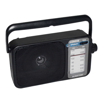 AM/FM Mantle Radio (Black) Battery Operated, w/ Bandwidth 540-1600 V196-R26