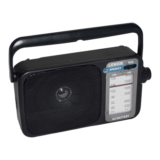 AM/FM Mantle Radio (Black) Battery Operated, w/ Bandwidth 540-1600 V196-R26