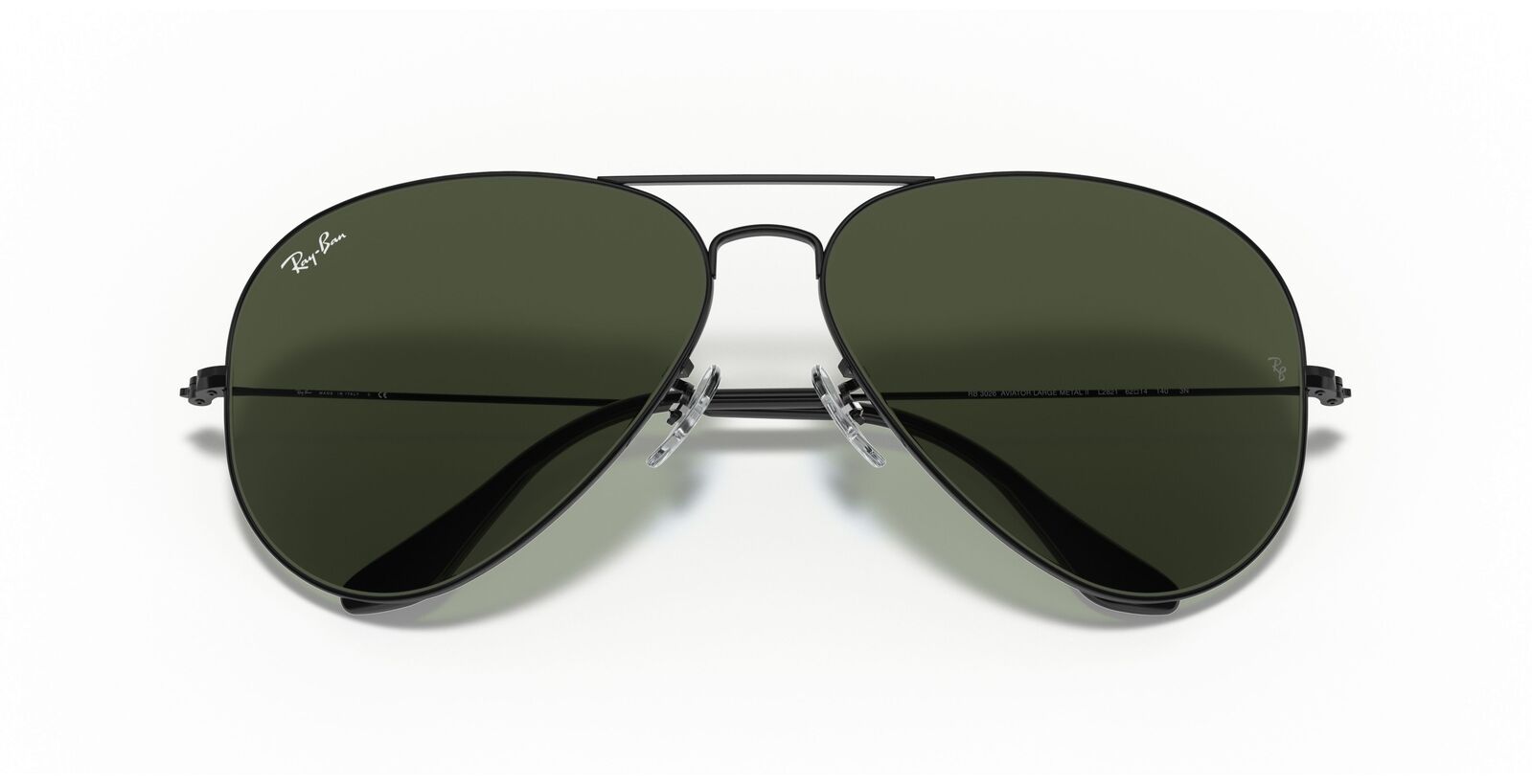 Aviator Large Metal II Sunglasses in Black and Green V196-RB3026-L2821
