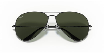 Aviator Large Metal II Sunglasses in Black and Green V196-RB3026-L2821