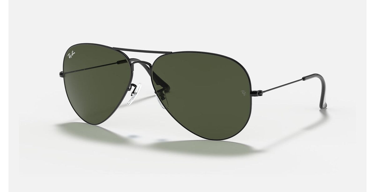 Aviator Large Metal II Sunglasses in Black and Green V196-RB3026-L2821