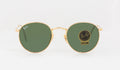 Classic Round Metal Sunglasses in Gold and Green V196-RB3447-001