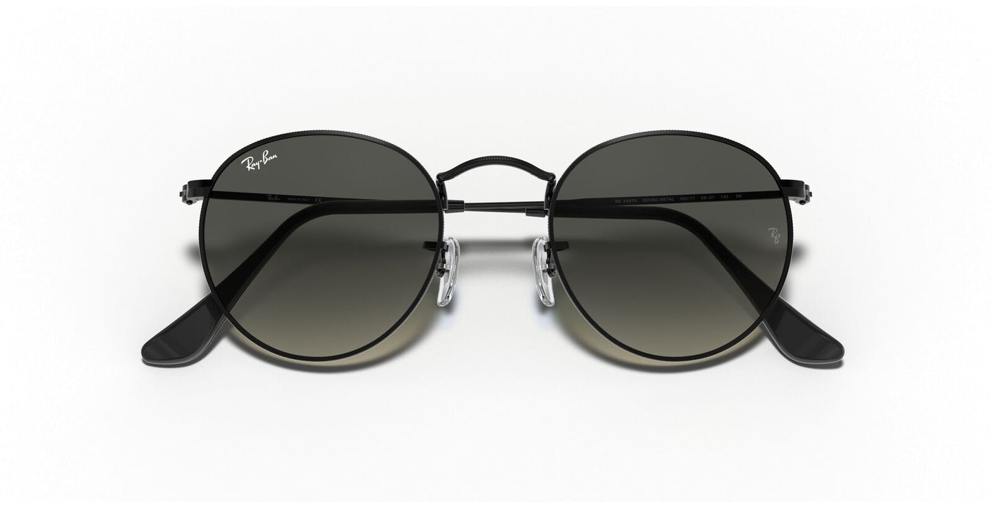 Round Flat Grey Gradient Lenses Sunglasses V196-RB3447-002