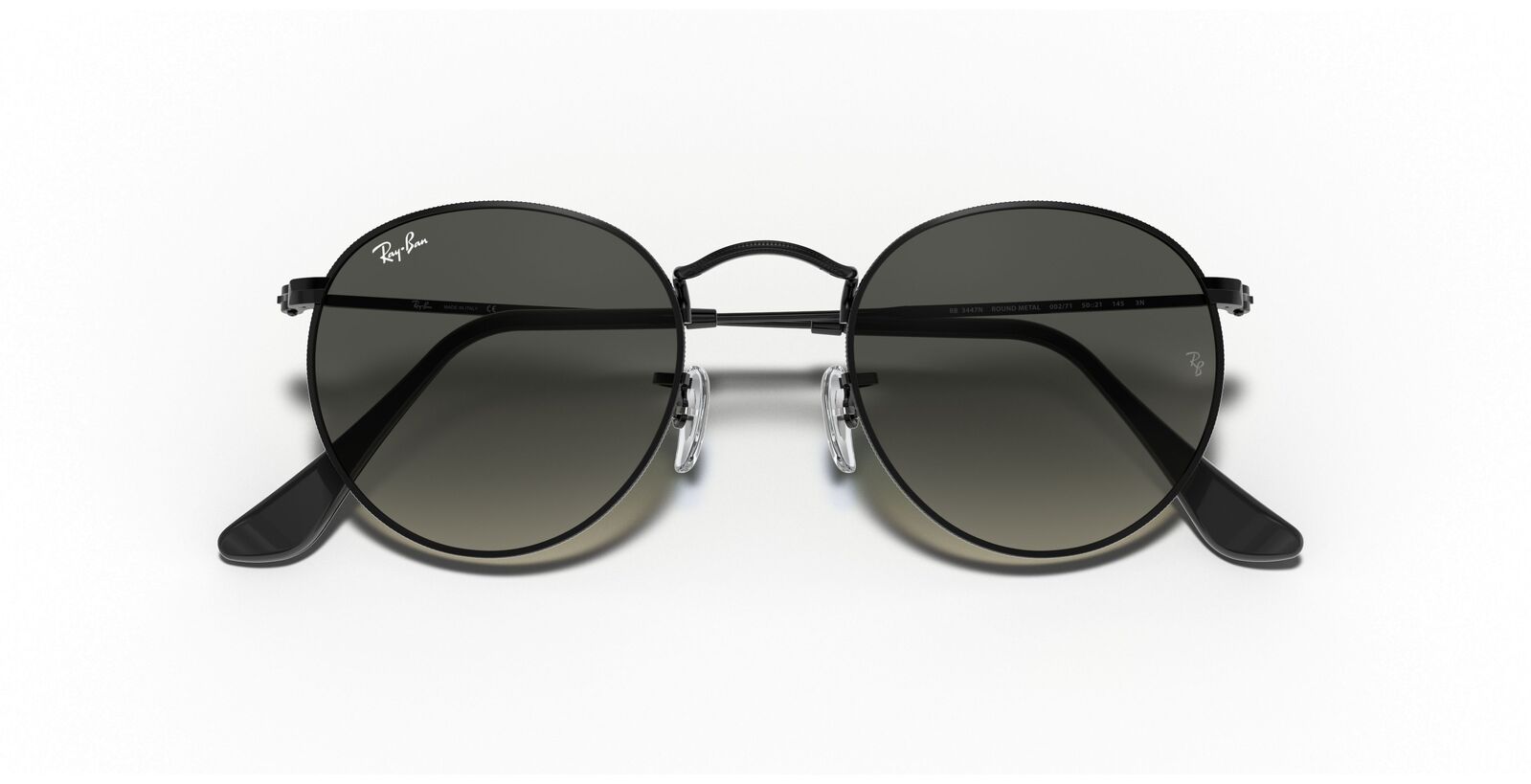 Round Flat Grey Gradient Lenses Sunglasses V196-RB3447-002