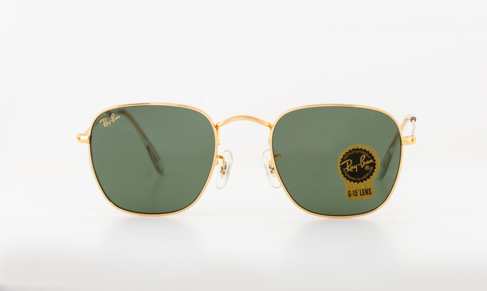 Frank Vintage Frame Square Sunglasses (Gold/Green) V196-RB3857-9196-31