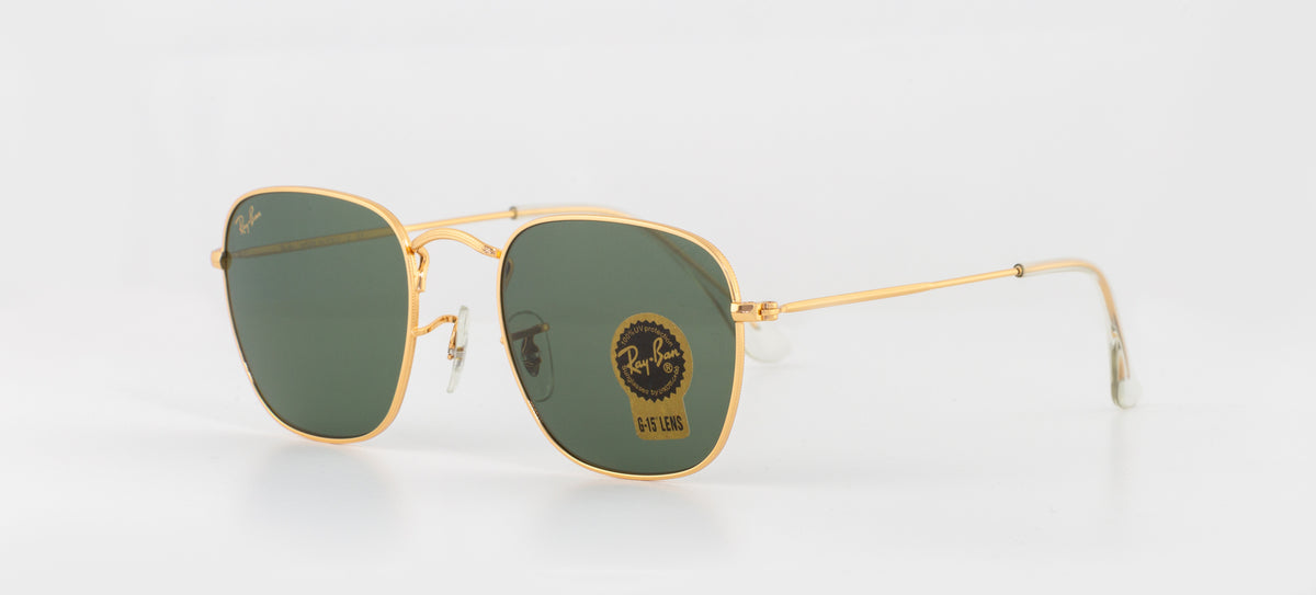 Frank Vintage Frame Square Sunglasses (Gold/Green) V196-RB3857-9196-31