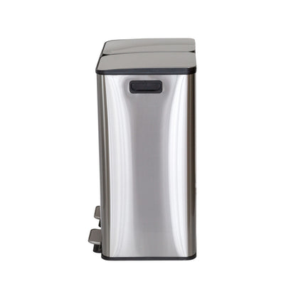 Stainless Steel Dual Compartment (30L each Section) Pedal Operation Rubbish Bin V196-SB80
