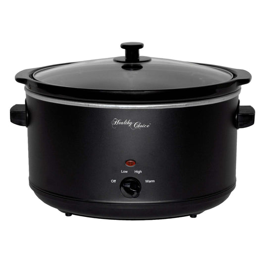 8L Slow Cooker (Black) Large Capacity Ceramic Pot, 300W V196-SC800