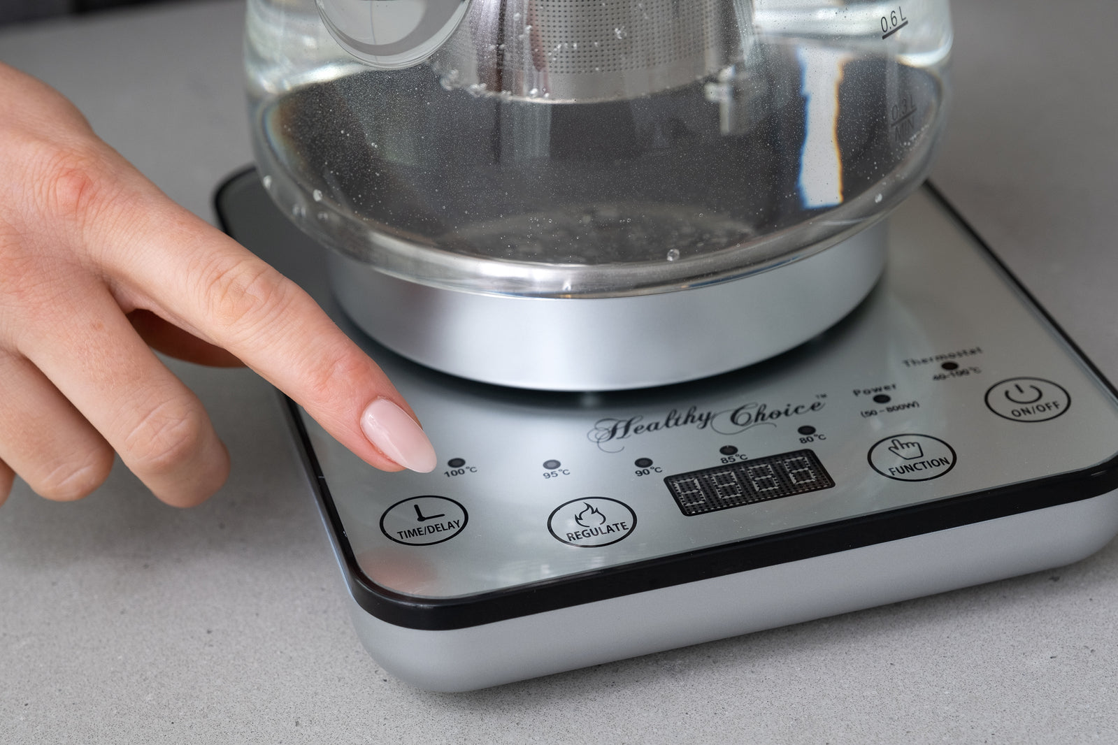 1.2L Digital Glass Kettle w/ Electric Tea Pot & Infuser 800W V196-SK200