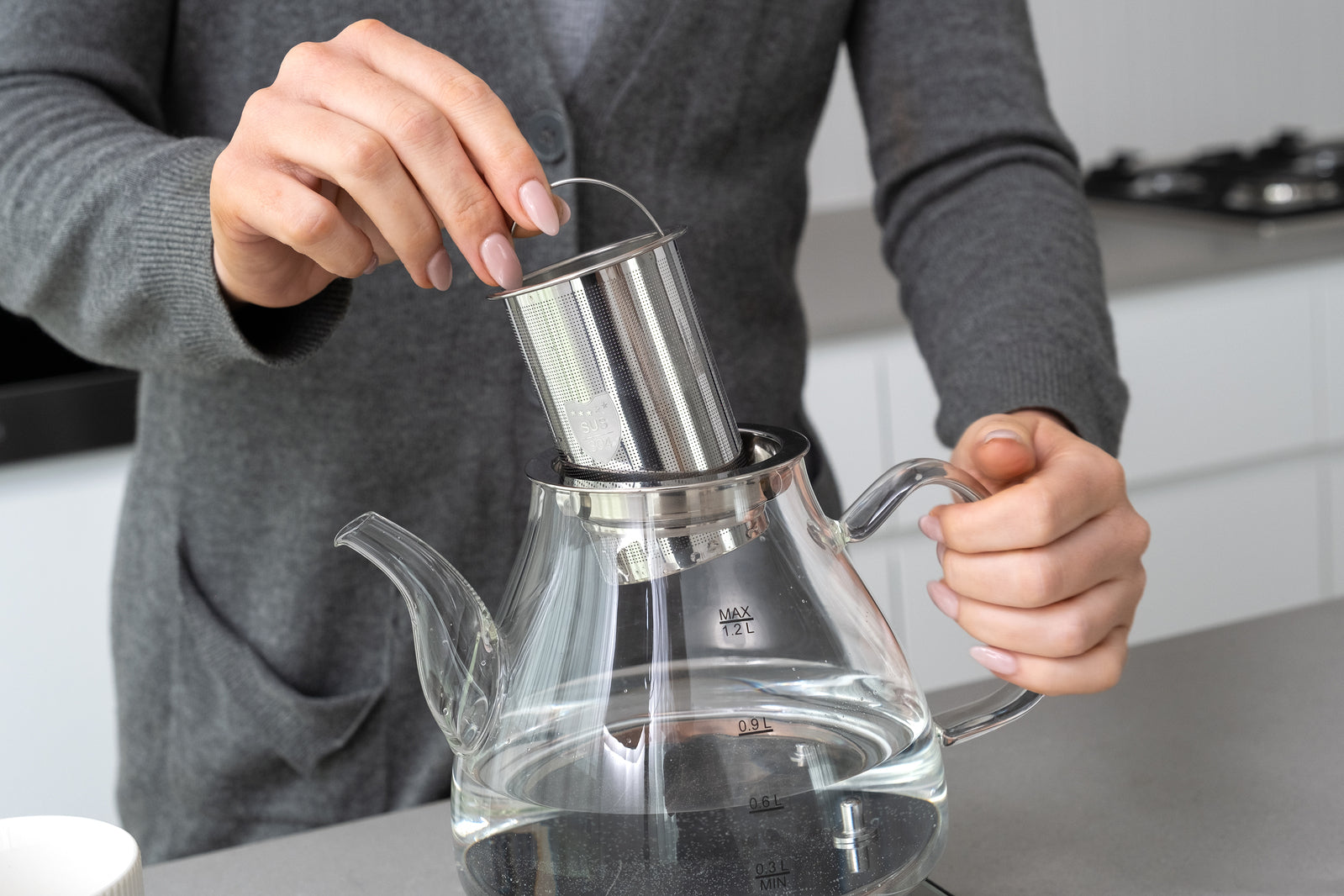 1.2L Digital Glass Kettle w/ Electric Tea Pot & Infuser 800W V196-SK200