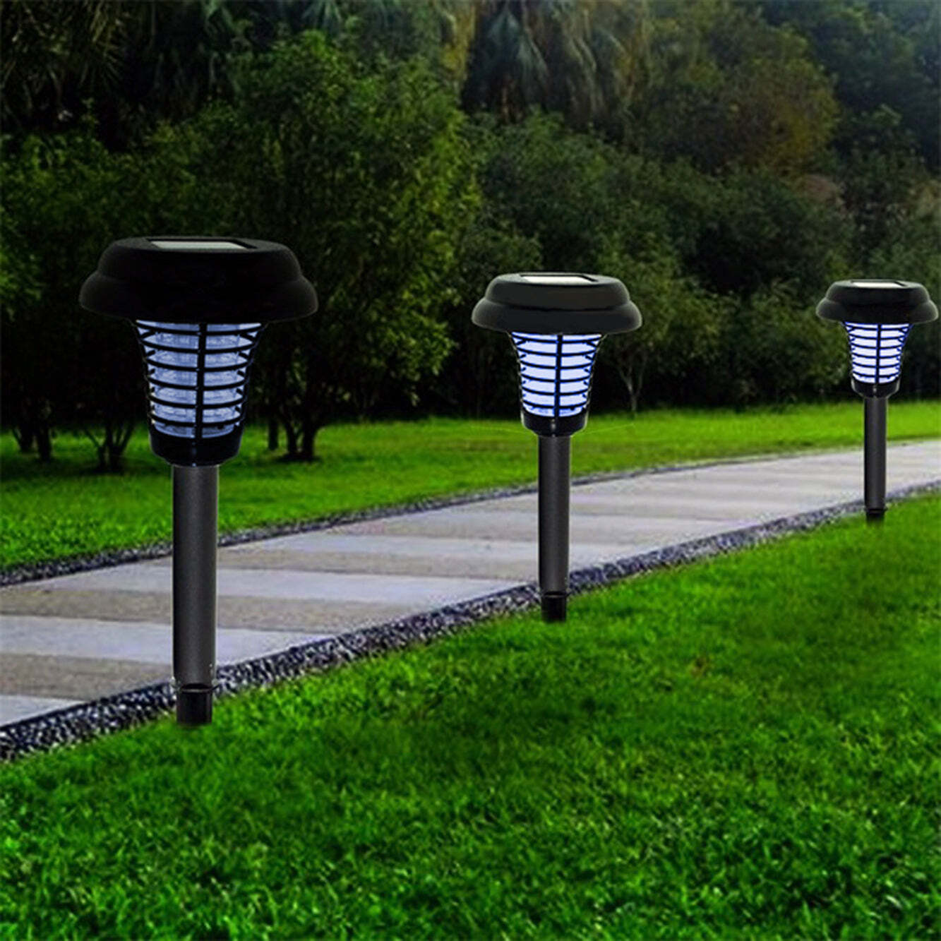 Wireless Solar-Powered Mosquito Killer Lamp (Black) V196-SL9