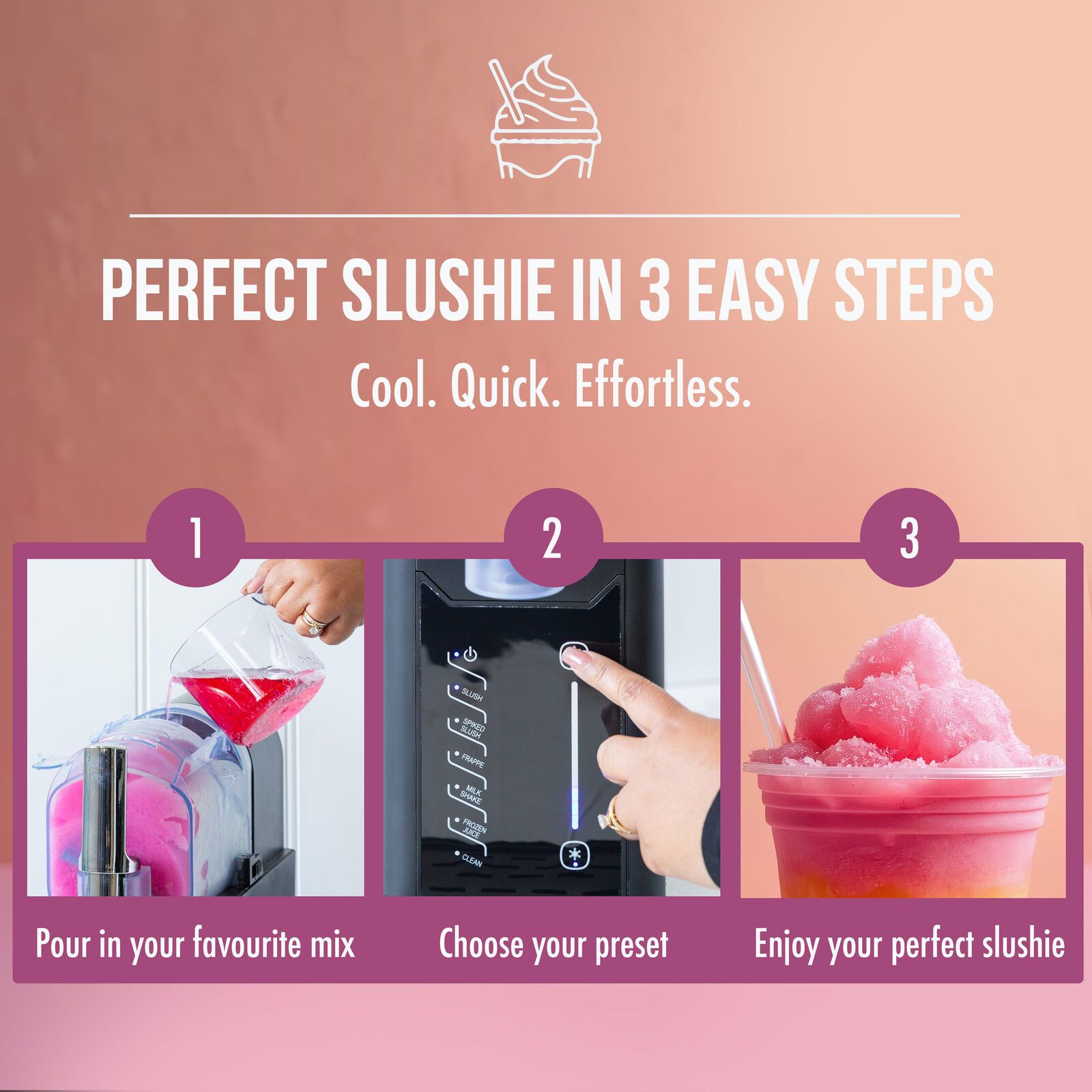200W Slushie Maker, 2L Capacity, One Touch Control with 5 Preset Programs V196-SM2000
