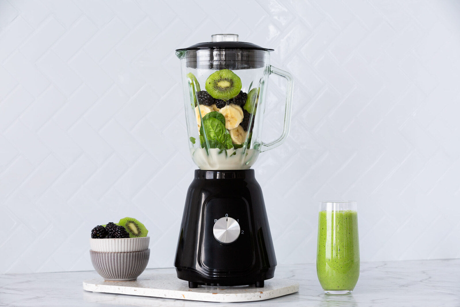 500W Glass Blender with Two Adjustable Speeds 1.5L - Black V196-TB100B