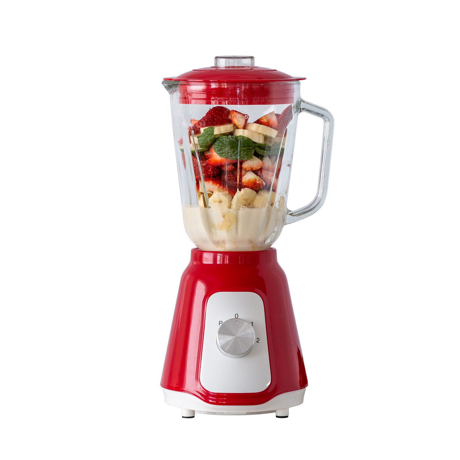 500W Glass Blender with Two Adjustable Speeds 1.5L - Red V196-TB100R