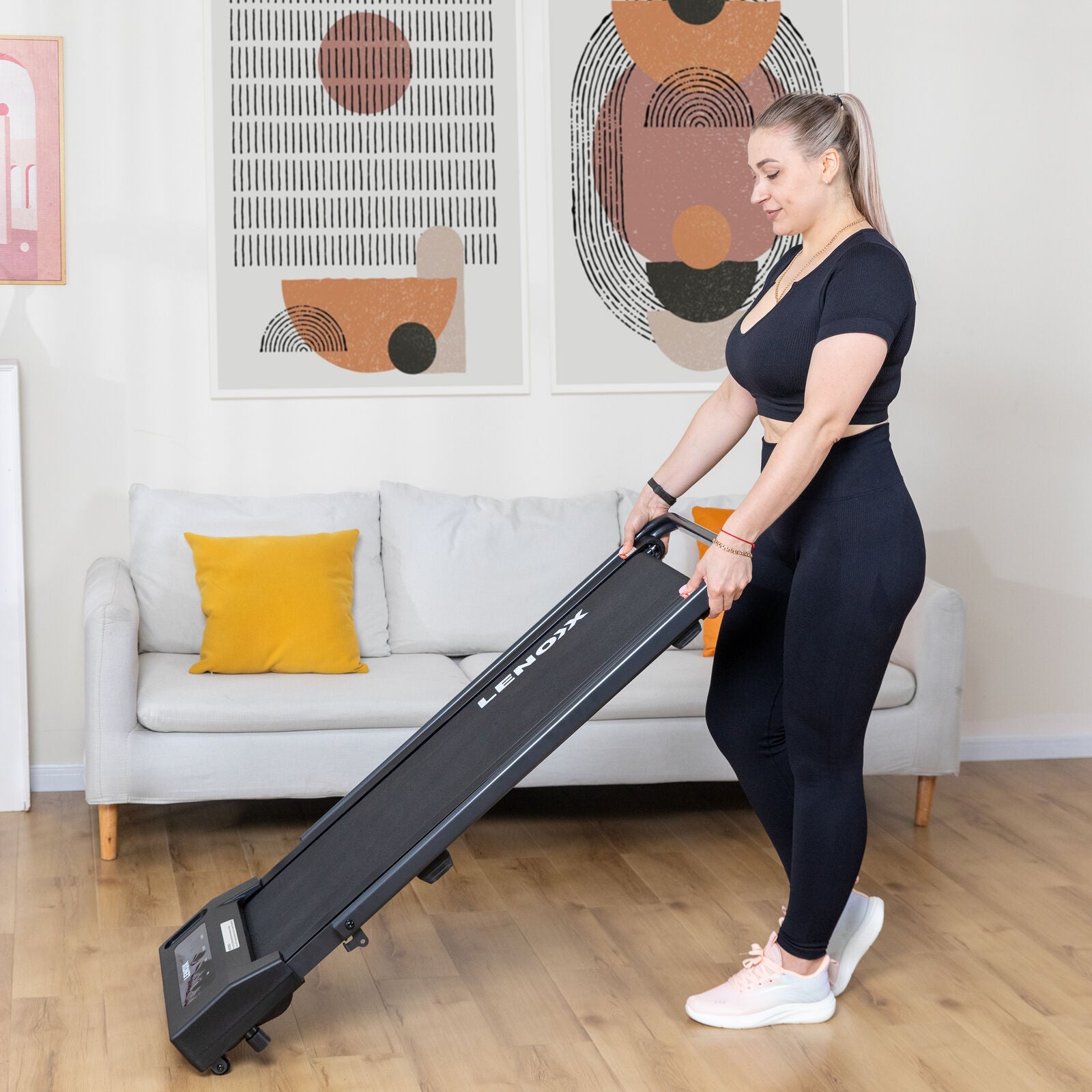 2HP 52cm Walking Pad Treadmill w/ Remote, Foldable Handrail, and Tablet Holder V196-TM2000