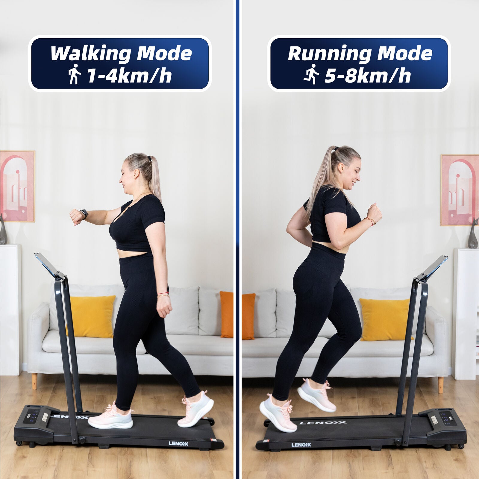 2HP 52cm Walking Pad Treadmill w/ Remote, Foldable Handrail, and Tablet Holder V196-TM2000