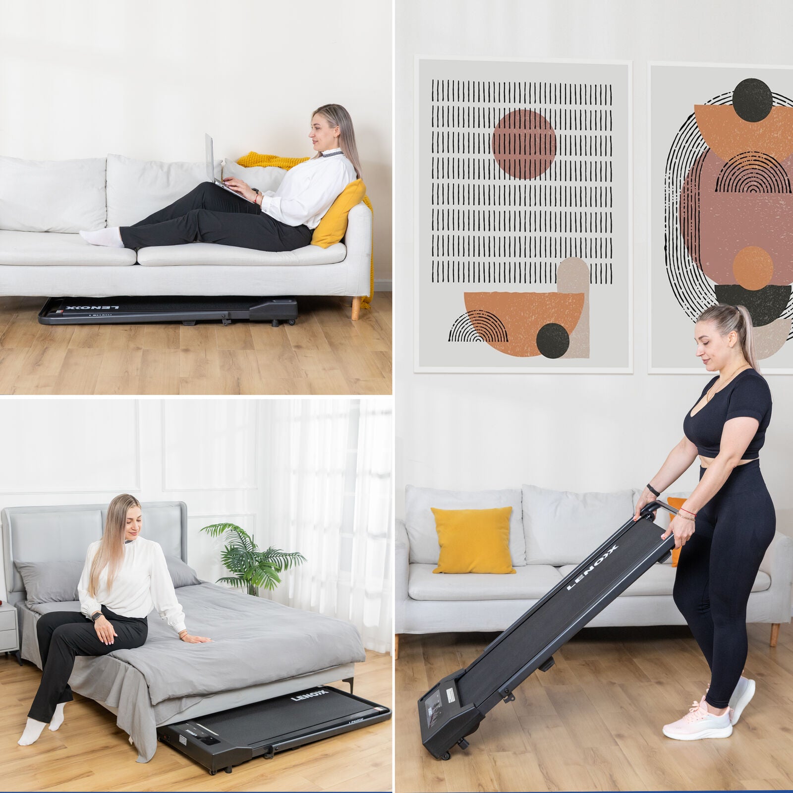 2HP 52cm Walking Pad Treadmill w/ Remote, Foldable Handrail, and Tablet Holder V196-TM2000