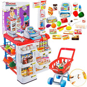 Children's Home Supermarket w/ Toy Cash Register, Trolly, Fruit & More V196-TS25