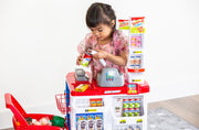 Children's Home Supermarket w/ Toy Cash Register, Trolly, Fruit & More V196-TS25