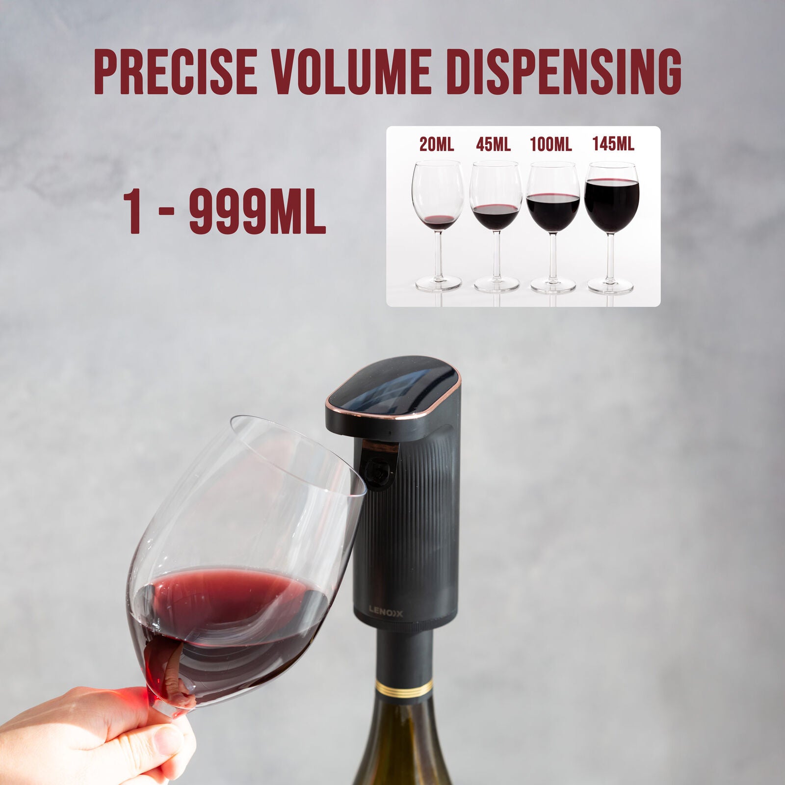 Instant Wine Aerator & Dispenser with Adjustable Bottle Fit V196-WA101