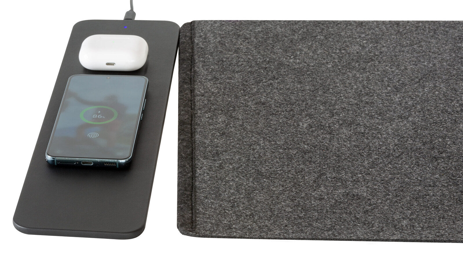 Reversible Wireless Fast Charging Desktop Mat for Smartphones and Earbuds V196-WCDM15