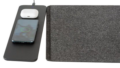 Reversible Wireless Fast Charging Desktop Mat for Smartphones and Earbuds V196-WCDM15